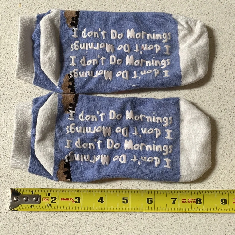I don’t do mornings moose textured non-slip ankle socks